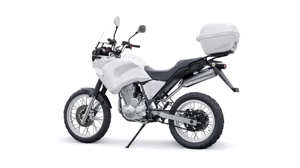 Witte Lichtgewicht Toeristische Enduro Motorfiets Illustratie — Stockfoto