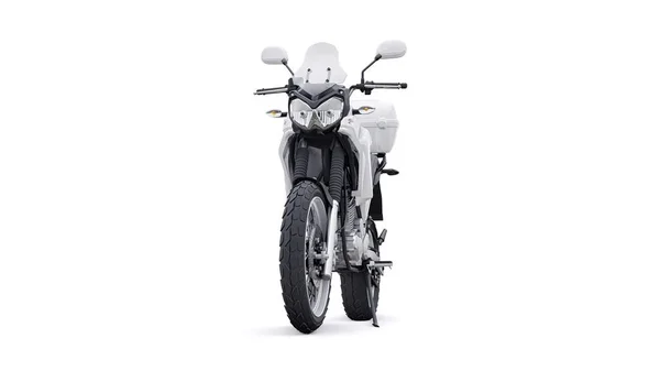 Vit Lätt Turistiska Enduro Motorcykel Illustration — Stockfoto