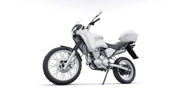 Blanco Ligero Turismo Enduro Motocicleta Ilustración — Foto de Stock