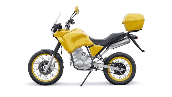 Amarelo Leve Enduro Turístico Motocicleta Ilustração — Fotografia de Stock