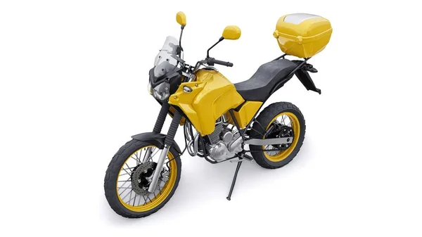 Κίτρινη Ελαφριά Τουριστική Enduro Μοτοσικλέτα Εικονογράφηση — Φωτογραφία Αρχείου