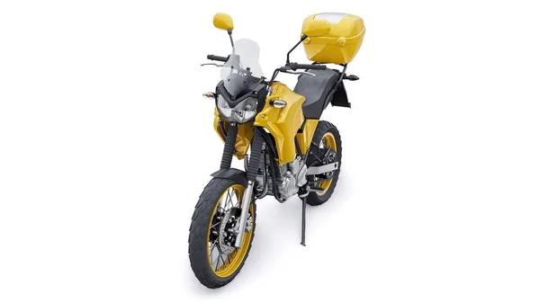 Žluté Lehké Turistické Enduro Motocykl Ilustrace — Stock fotografie