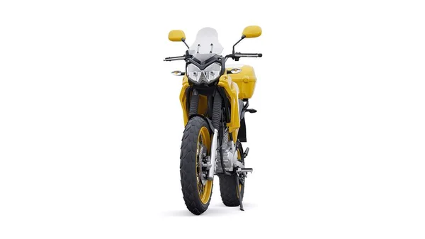 Żółty Lekki Turysta Enduro Motocykl Ilustracja — Zdjęcie stockowe