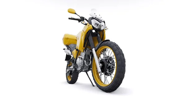 Gul Lätt Turistiska Enduro Motorcykel Illustration — Stockfoto