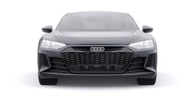 Tula, Rusya. 25 Ocak 2022: Audi E-Tron GT 2021. Birinci sınıf spor sedan. Araba beyaz arka planda izole edilmiş. 3d oluşturma
