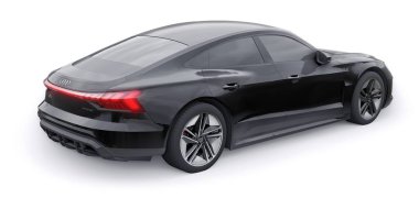 Tula, Rusya. 25 Ocak 2022: Audi E-Tron GT 2021. Birinci sınıf spor sedan. Araba beyaz arka planda izole edilmiş. 3d oluşturma