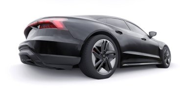 Tula, Rusya. 25 Ocak 2022: Audi E-Tron GT 2021. Birinci sınıf spor sedan. Araba beyaz arka planda izole edilmiş. 3d oluşturma