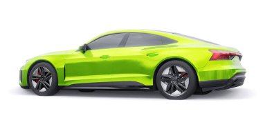 Tula, Rusya. 25 Ocak 2022: Audi E-Tron GT 2021. Birinci sınıf spor sedan. Araba beyaz arka planda izole edilmiş. 3d oluşturma