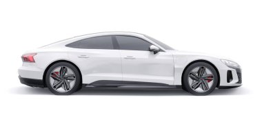 Tula, Rusya. 25 Ocak 2022: Audi E-Tron GT 2021. Birinci sınıf spor sedan. Araba beyaz arka planda izole edilmiş. 3d oluşturma