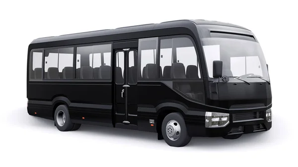 Nero Piccolo Autobus Viaggio Auto Con Carrozzeria Vuota Design Pubblicità — Foto Stock