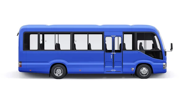 Blue Small Bus Für Die Reise Auto Mit Leerer Karosserie — Stockfoto