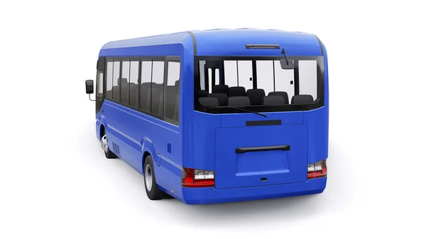 Синий Маленький Автобус Путешествий Автомобиль Пустым Корпусом Дизайна Рекламы Иллюстрация — стоковое фото