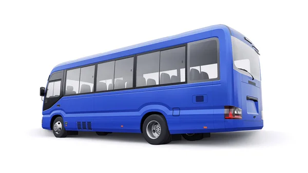 Blue Small Bus Para Viagens Carro Com Corpo Vazio Para — Fotografia de Stock