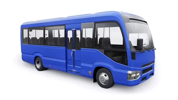 Blue Small Bus Für Die Reise Auto Mit Leerer Karosserie — Stockfoto