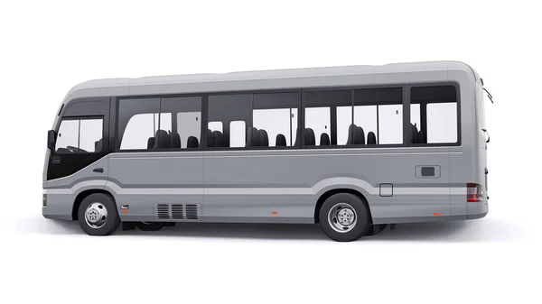 去市区和郊区旅行的小巴 车体空旷 用于设计和广告 3D说明 — 图库照片