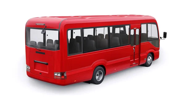 Kis Busz Városi Elővárosi Utazásra Autó Üres Test Design Reklám — Stock Fotó