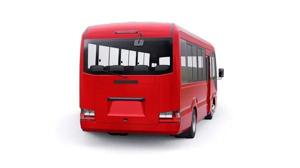 Mały Autobus Transportu Miejskiego Podmiejskiego Samochód Pustym Nadwoziem Projektowania Reklamy — Zdjęcie stockowe