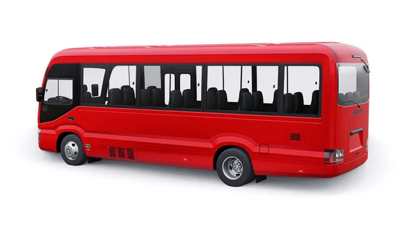 Невеликий Автобус Міських Приміських Подорожей Автомобіль Порожнім Кузовом Дизайну Реклами — стокове фото