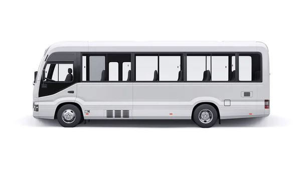 White Small Bus Urban Suburban Travel Car Empty Body Design — Foto de Stock