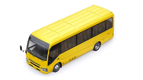 White Small Bus Urban Suburban Travel Car Empty Body Design — Stock Fotó