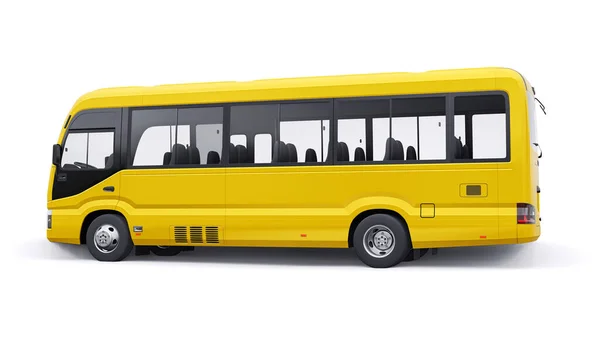 White Small Bus Urban Suburban Travel Car Empty Body Design — Φωτογραφία Αρχείου