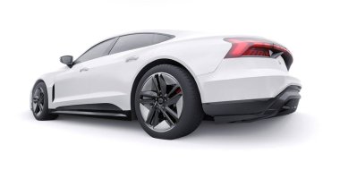 Tula, Rusya. 25 Ocak 2022: Audi E-Tron GT 2021. Birinci sınıf spor sedan. Araba beyaz arka planda izole edilmiş. 3d oluşturma