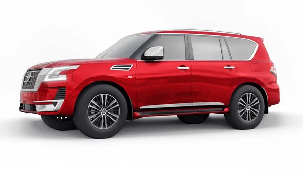 Тула Росія Січня 2022 Nissan Patrol 2021 Red Premium Family — стокове фото