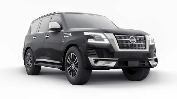 Tula Rosja Stycznia 2022 Nissan Patrol 2021 Black Premium Family — Zdjęcie stockowe