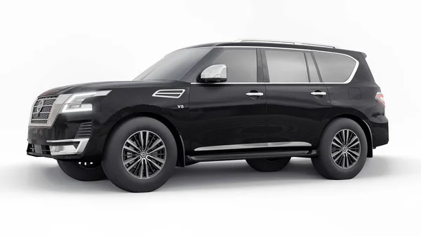 Тула Росія Січня 2022 Nissan Patrol 2021 Black Premium Family — стокове фото