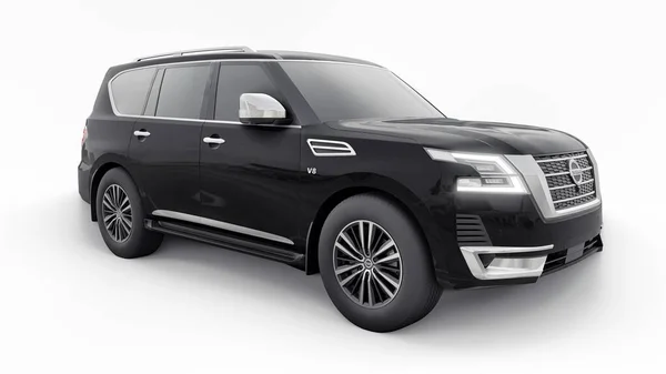 Тула Росія Січня 2022 Nissan Patrol 2021 Black Premium Family — стокове фото