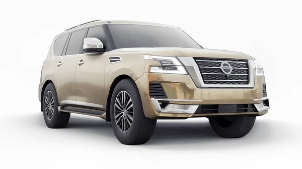 Tula Rosja Stycznia 2022 Nissan Patrol 2021 Beżowy Premium Family — Zdjęcie stockowe