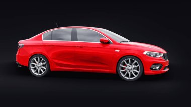 Küçük spor araba Aile Sedan 3D illüstrasyon