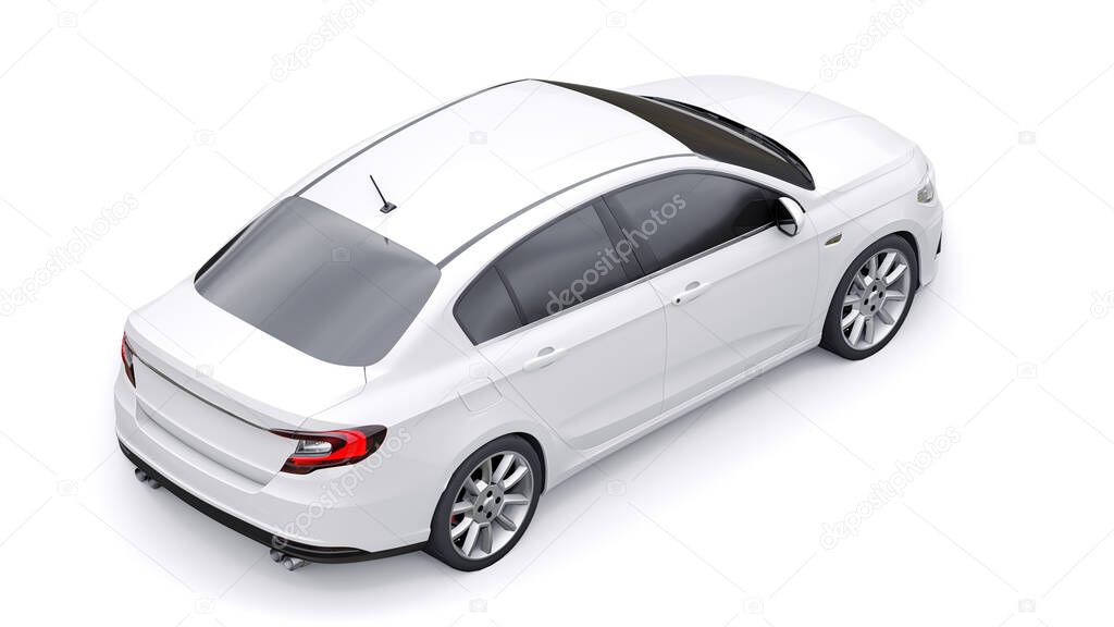Compact Sports car Family Sedan 3d illustration