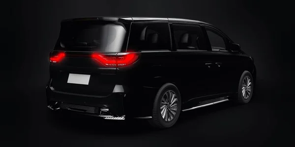 Una City Car Familiare Black Minivan Premium Business Car Illustrazione — Foto Stock