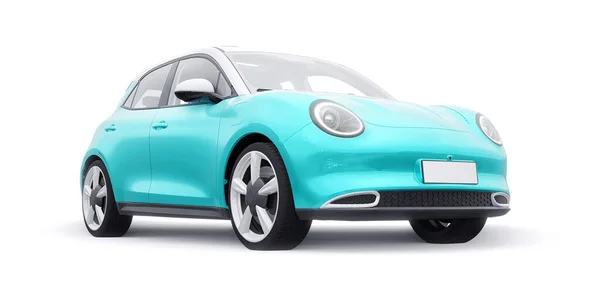 Cute Little Electric Hatchback Car Illustration — Stock Photo, Image