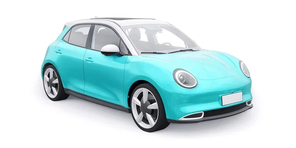 Cute Little Electric Hatchback Car Illustration — Stock Photo, Image