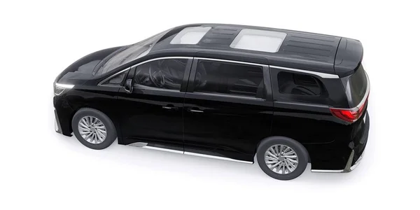 Czarny Minivan Rodzinny Samochód Samochód Klasy Premium Ilustracja — Zdjęcie stockowe