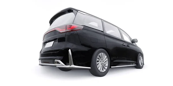 미니밴 Black Minivan 가족용 자동차 비즈니스카 — 스톡 사진