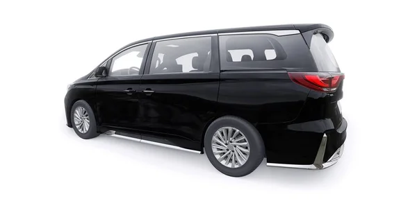 Czarny Minivan Rodzinny Samochód Samochód Klasy Premium Ilustracja — Zdjęcie stockowe