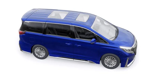Samochód Rodzinny Blue Minivan Samochód Klasy Premium Ilustracja — Zdjęcie stockowe