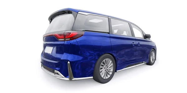 Blue Minivan Familie Stadsauto Eersteklas Zakenauto Illustratie — Stockfoto
