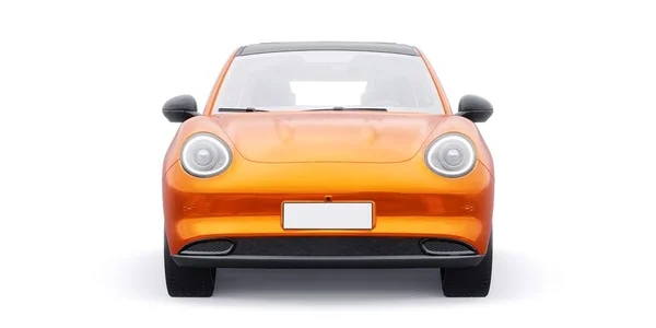 Orange Cute Little Electric Hatchback Car Illustration — Stock Photo, Image