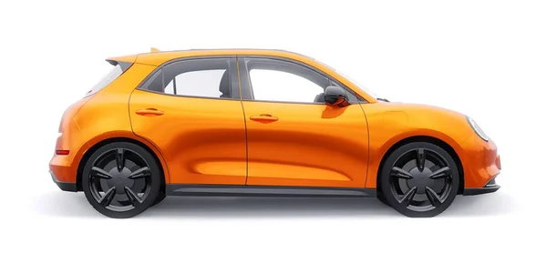 Orange Cute Little Electric Hatchback Car Illustration — Stock Photo, Image