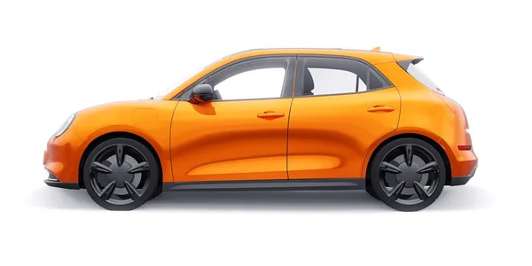 Naranja Lindo Coche Hatchback Eléctrico Ilustración — Foto de Stock