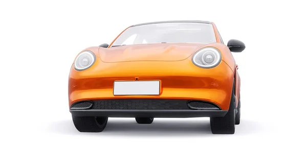 Naranja Lindo Coche Hatchback Eléctrico Ilustración — Foto de Stock