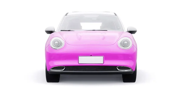 Różowy Mały Elektryczny Hatchback Ilustracja — Zdjęcie stockowe