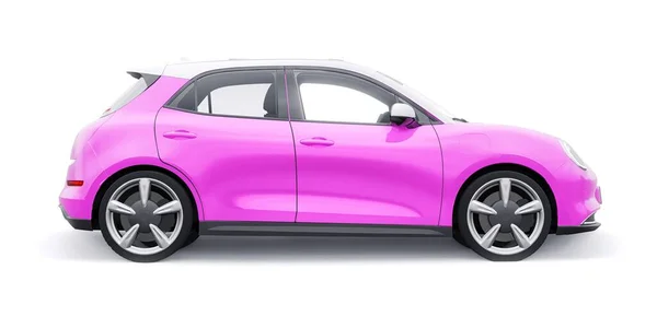 Petite Voiture Électrique Rose Hayon Illustration — Photo