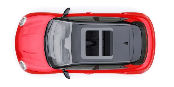 Red Cute Piccola Auto Hatchback Elettrica Illustrazione — Foto Stock