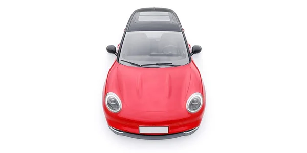 Rode Schattige Kleine Elektrische Hatchback Auto Illustratie — Stockfoto
