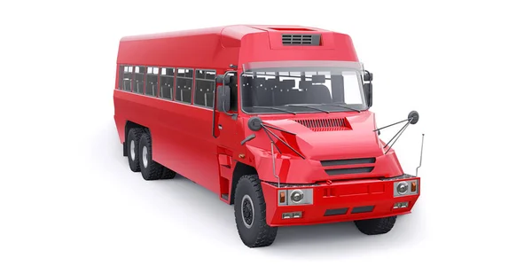 Autobus Pracowników Transportu Trudno Dostępnych Obszarów Ilustracja — Zdjęcie stockowe